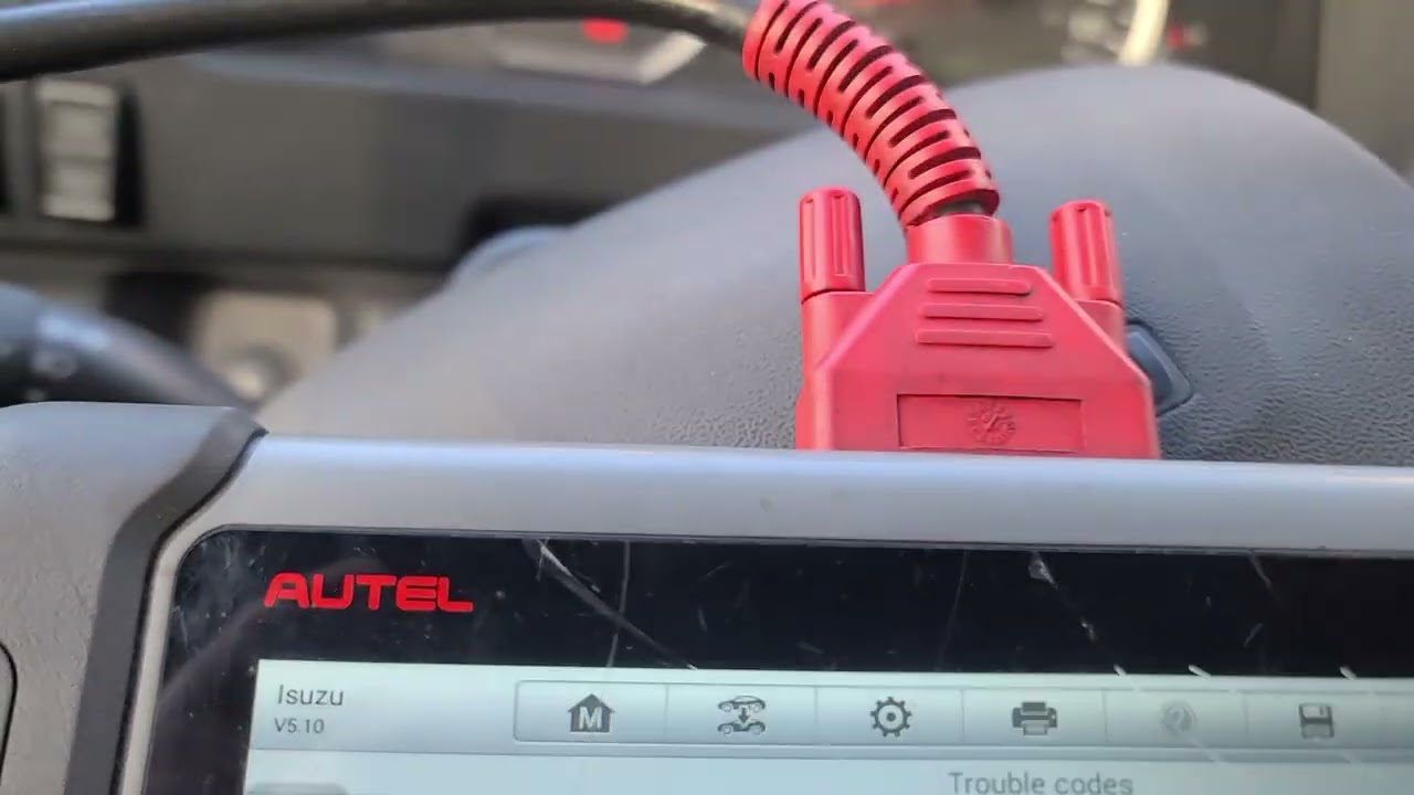 RED EXHAUST SYSTEM ON ISUZU SCANING CODES WITH AUTEL TABLET
