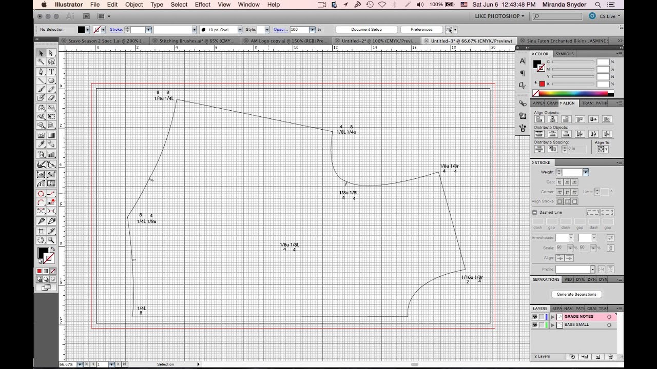 Grading Your Digitized Pattern in Illustrator VIDEO 2 METHOD 1