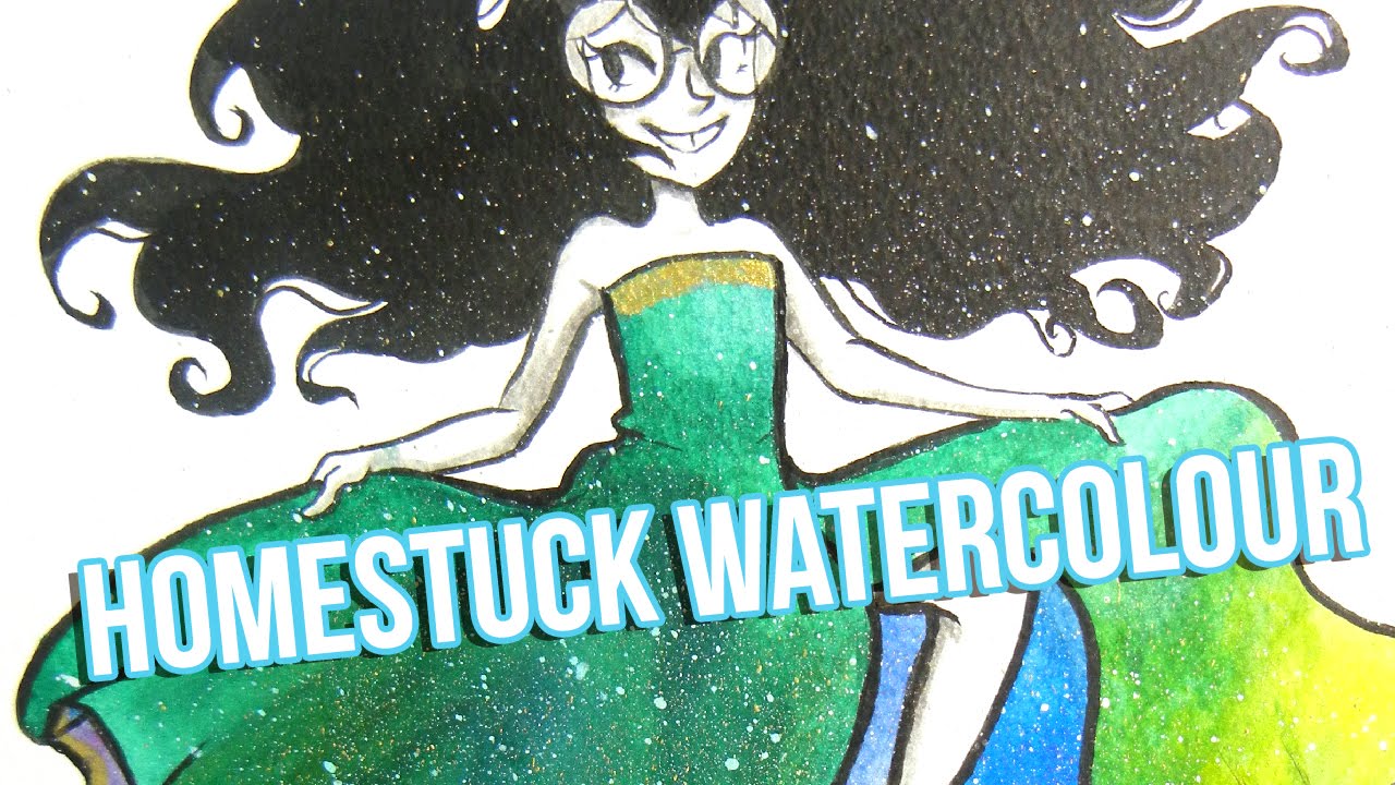 Homestuck Jade Harley Watercolour Drawing, Happy 413!