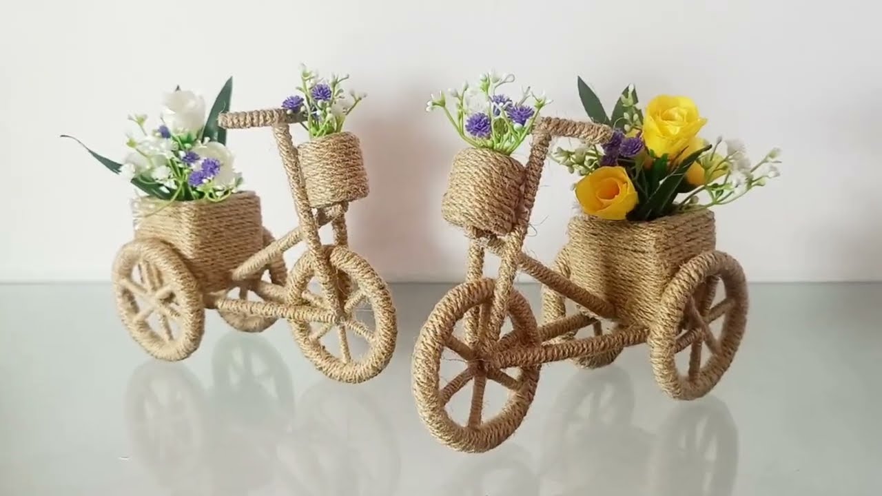Jute Thread Cycle Craft: Unique Eco-friendly DIY Project