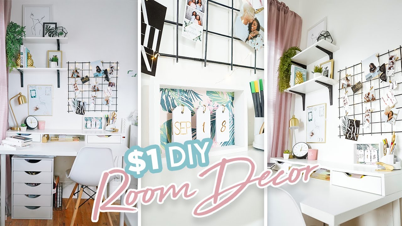 $1 DIY OFFICE DECOR + BEAUTY ROOM | EASY DOLLAR TREE DIY