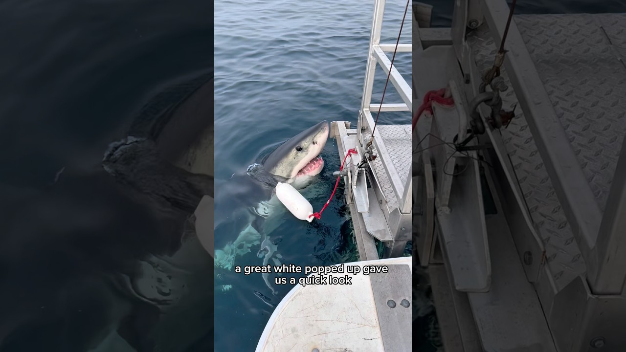 SWIMMING WITH A GREAT WHITE SHARK IN CANADA!🦈​⁠@AtlanticSharkExpeditions
