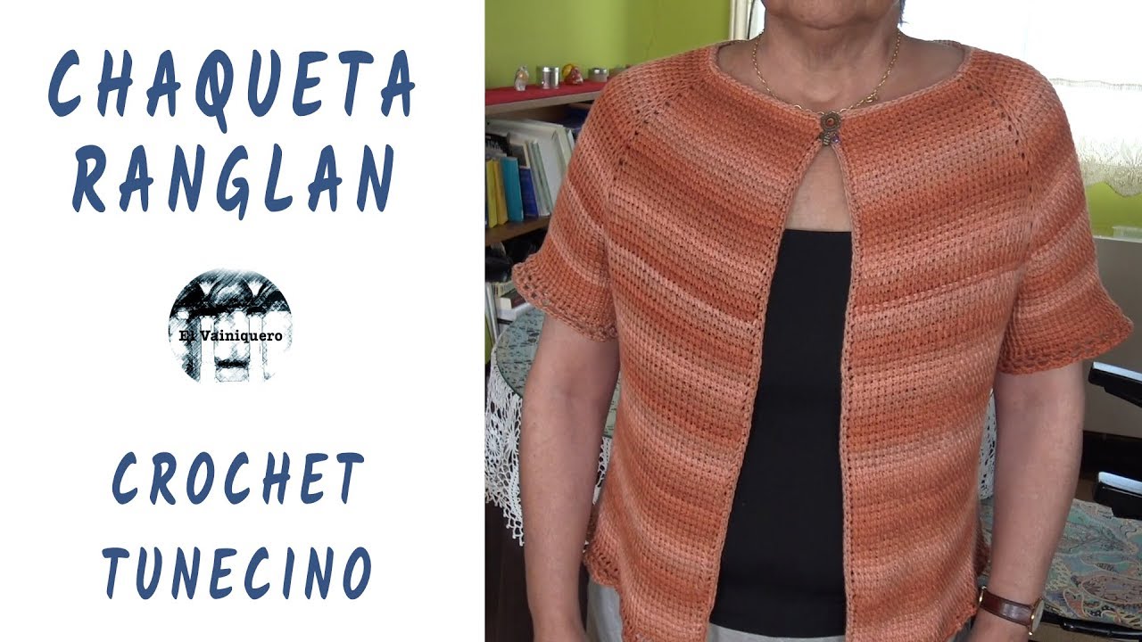 Chaqueta ranglan - Crochet tunecino