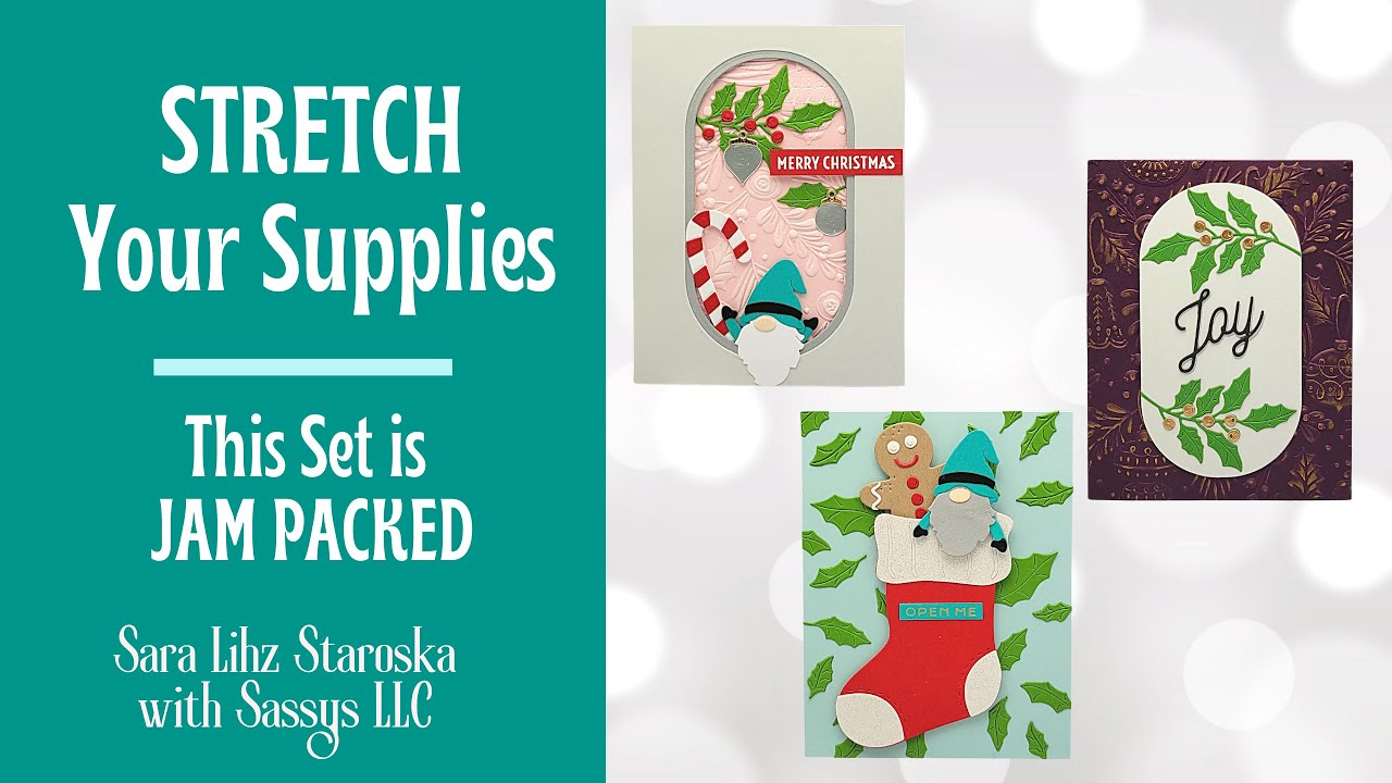 Stretch Your Supplies, 1 Die Set, 3 Cards with Spellbinders Large Die of the Month July 2023