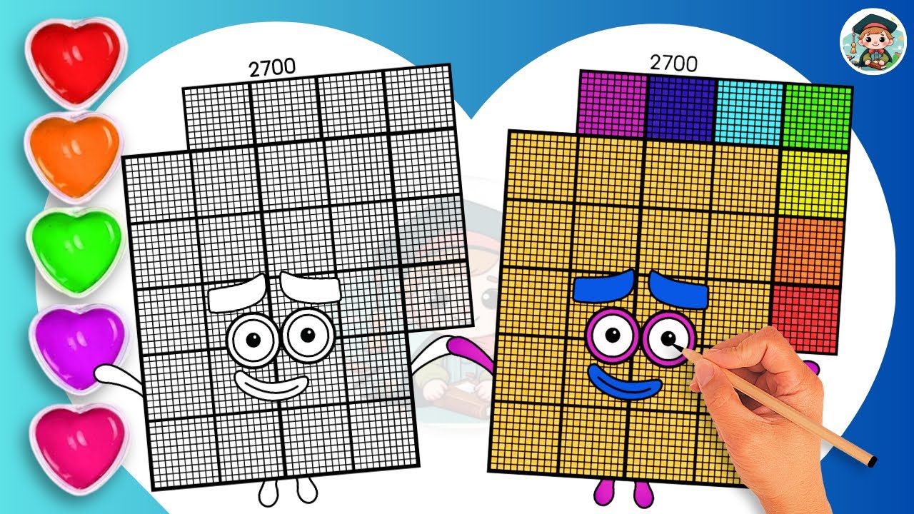 How To Draw Numberblock 2700 Coloring🌈 - Learn to draw Numberblock 2700 Coloring for kids