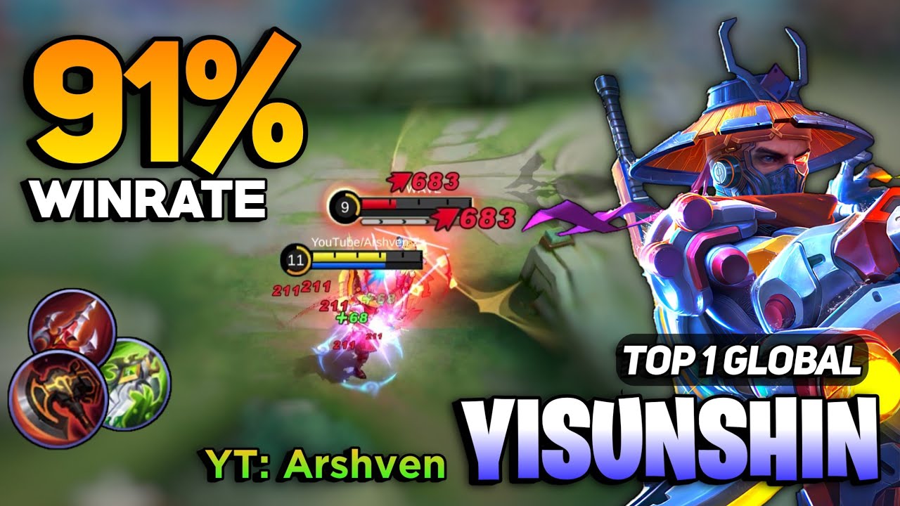 91% WR! YSS Fast Farm and Rotation [ Yi Sun Shin Best Build Top 1 Global ] By Arshven Zz - MLBB