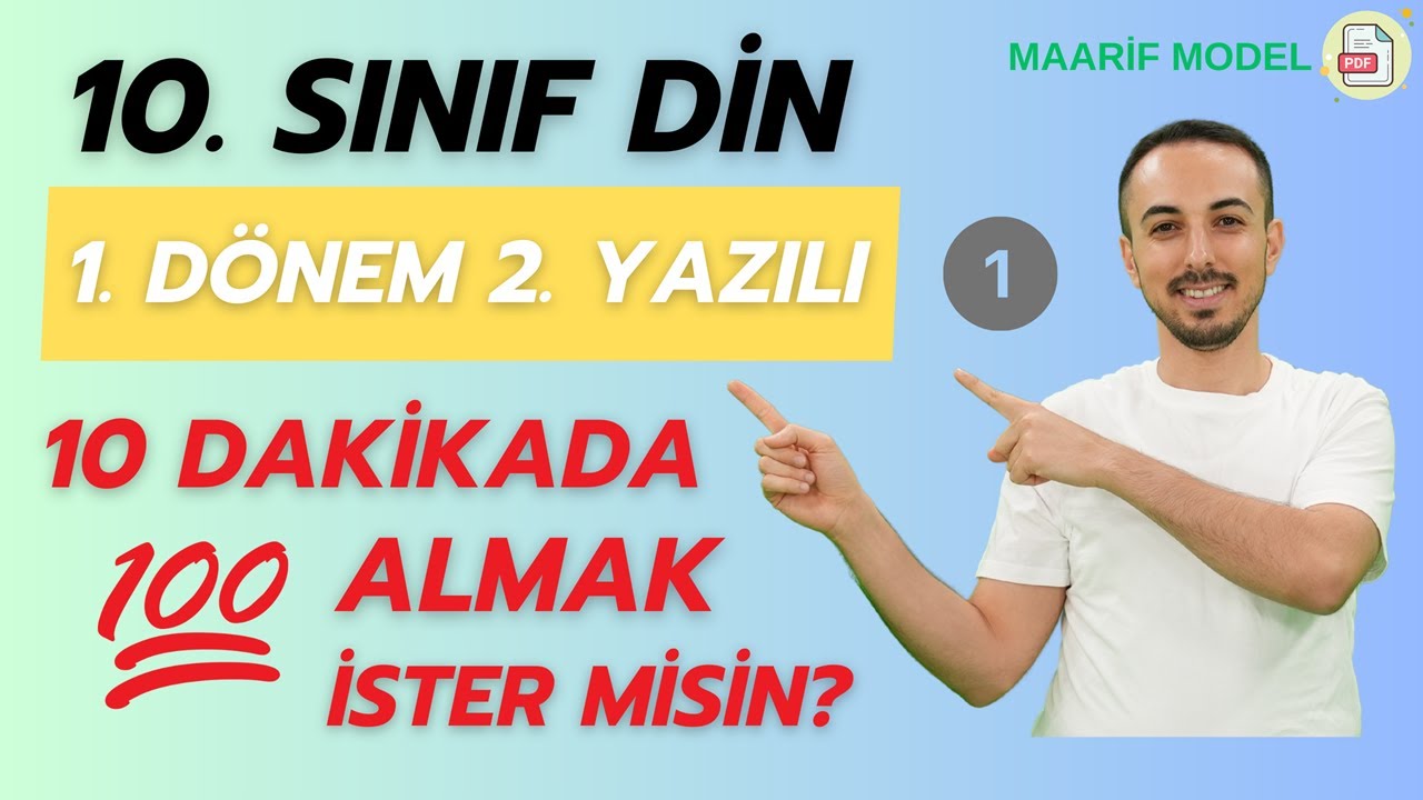 10. Sınıf Din Kültürü 1. Dönem 2. Yazılı