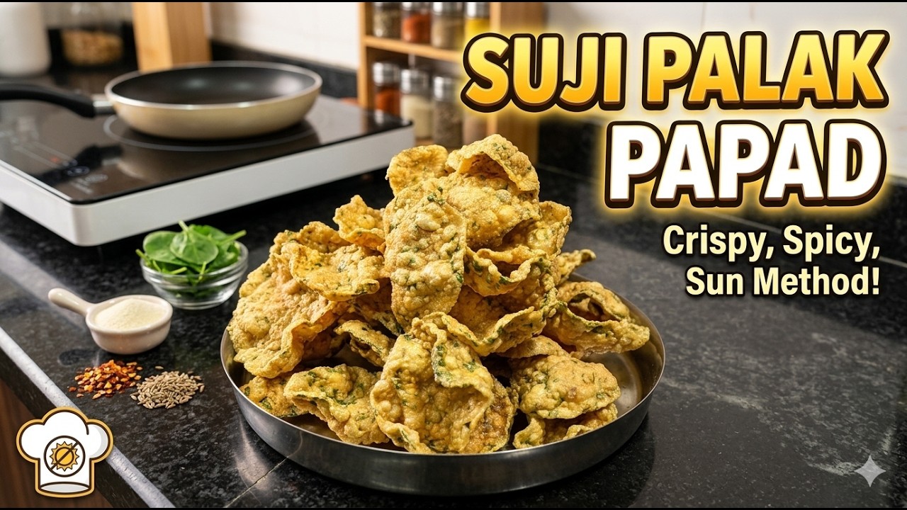 ना आटा गूंथना ना बेलना सिर्फ 1 कप सूजी से बनाए खिचिए पापड़ | Rajasthani Khichiya Papad