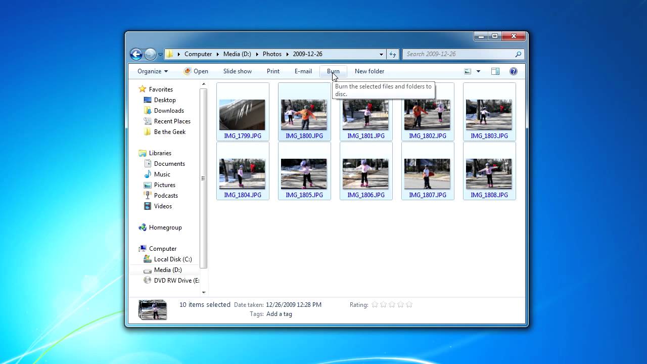 Burning Files to CD or DVD