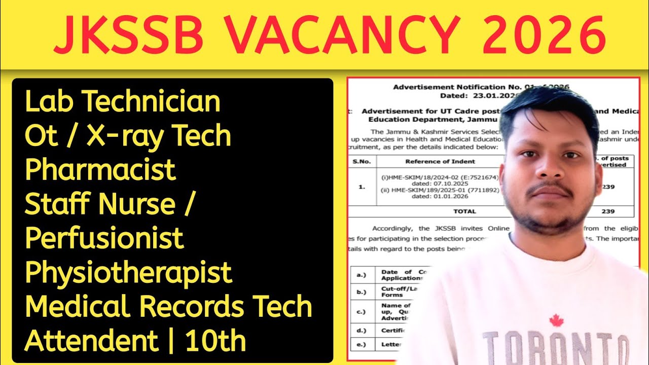 Jkssb Paramedical Recruitment 2026 | Jkssb Paramedical Vacancy 2026 | lab technician vacancy 2026 |