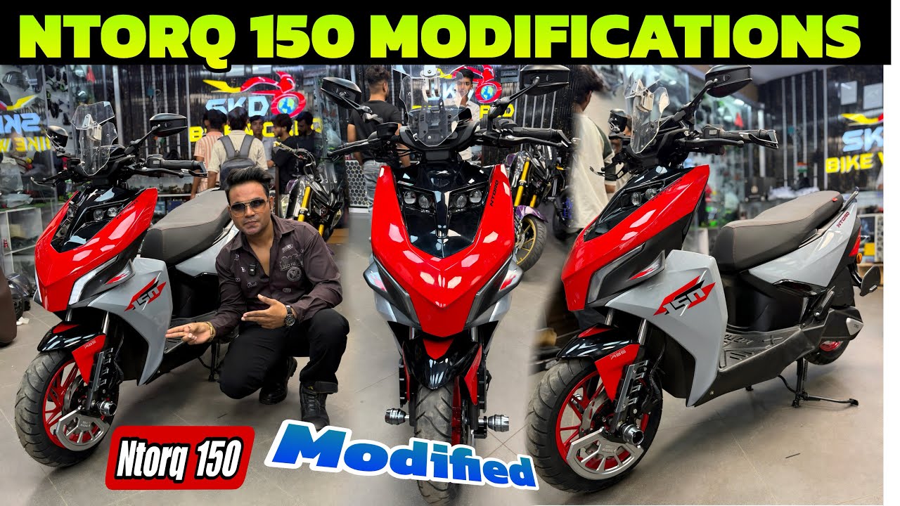 TVS Ntorq 150 MODIFIED to Perfection! 💯🔥” | Ntorq 150 crash Guard | Skd bike world 