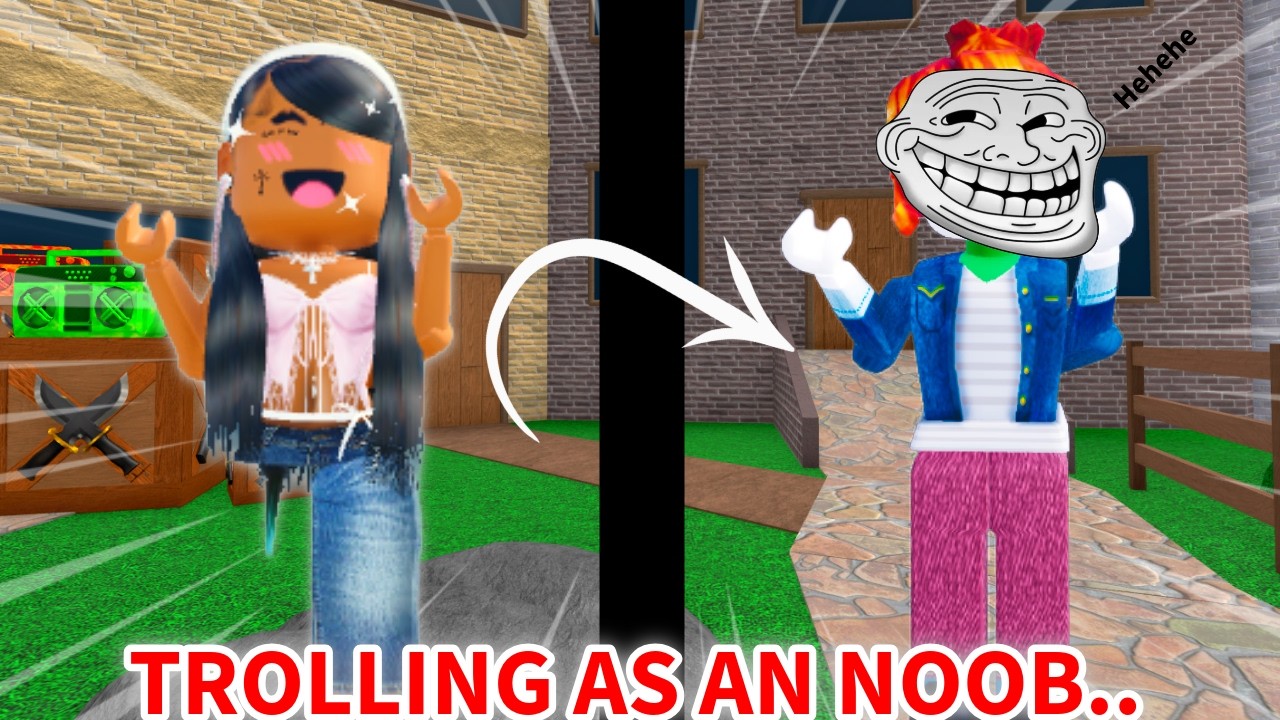 Pretending to be a noob.. #roblox #murdermystery2 #mm2roblox #edit