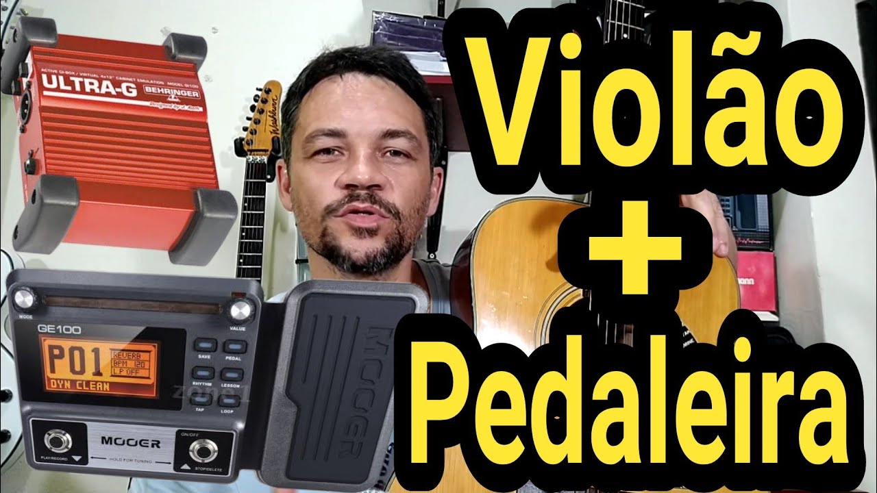 Pedaleira no violão - Mooer ge100