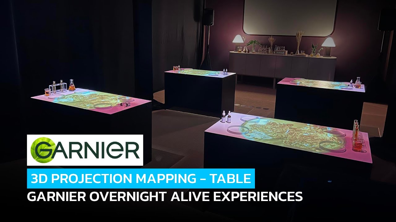 3D PROJECTION MAPPING - TABLE (Garnier Overnight Alive Experiences)