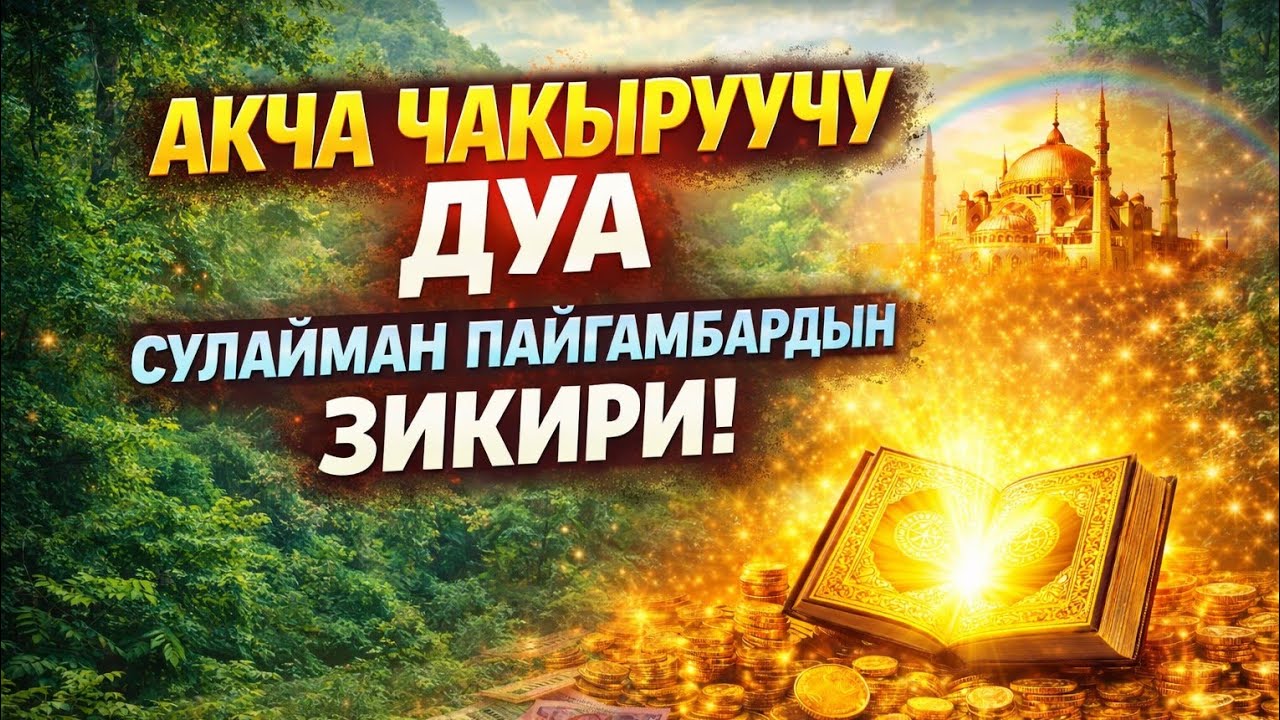 ТЕЗ БАЙЫТКАН ДУА!! СУЛАЙМАН ПАЙГАМБАРДЫН БЕРЕКЕ ЧАКЫРГАН ЗИКИРИ