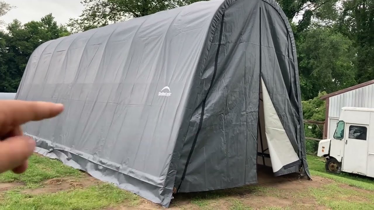 Я сам построил этот навес для машины Shelterlogic размером 14x32x12. Это возможно.