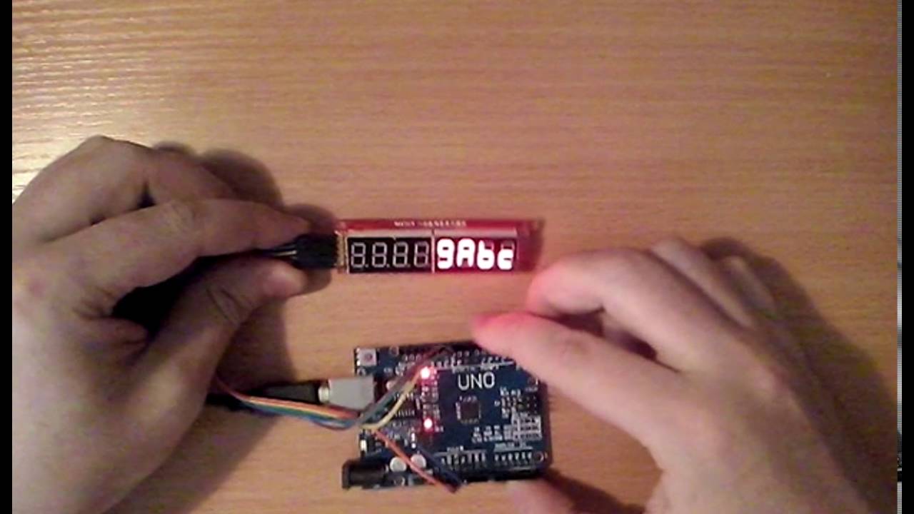 Подключение 7(8)  сегментного индикатора MAX7219 к Arduino
