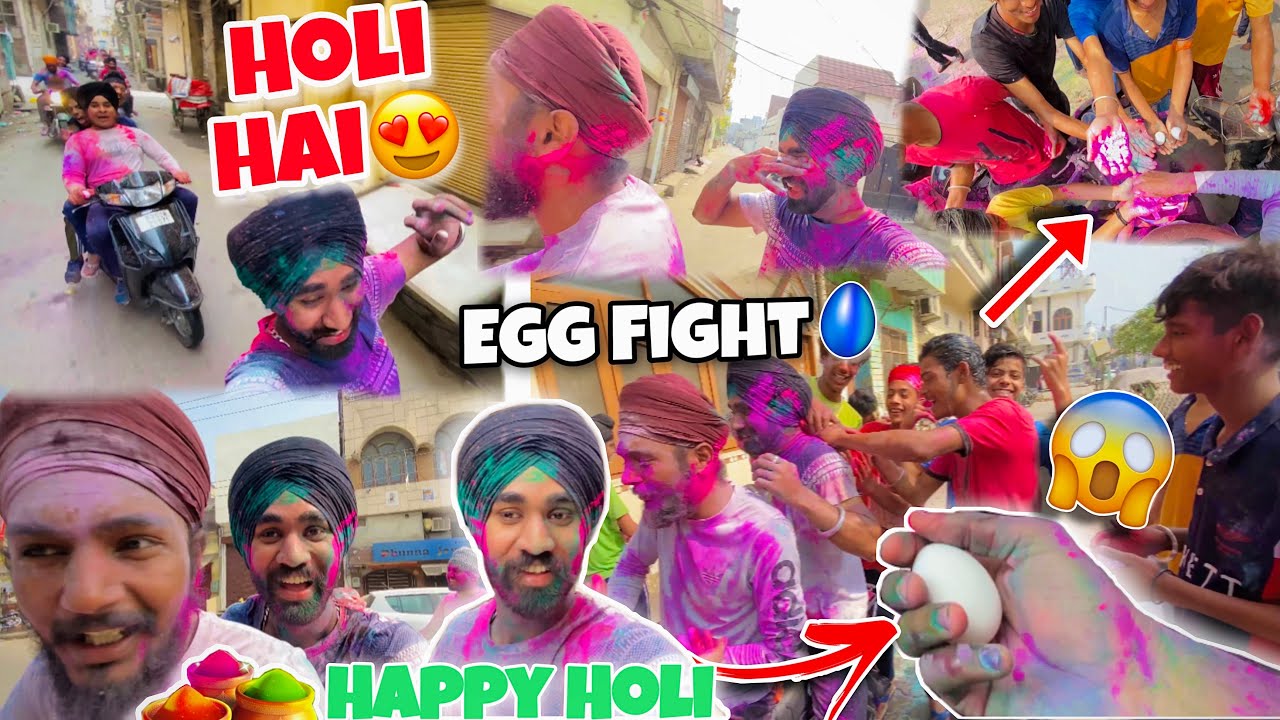 Egg War On Holi🥚😂 | Part 1 | *Sareya Ne Ker Leya*🥲 | GONE WRONG | Punjab Di Holi🔥