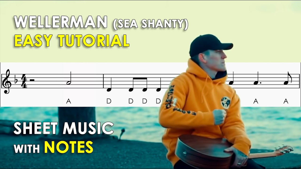 Wellerman (Sea Shanty) | Sheet Music with Easy Notes for Recorder, Violin Tutorial | Nathan Evans