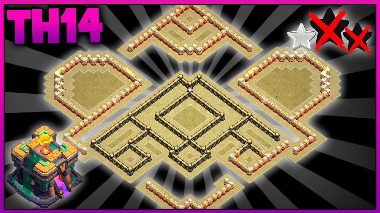 Diseño de Aldea GUERRA ANTI 3 ESTRELLAS para Ayuntamiento 14 (TH14) con LINK | 2025 | Clash Of Clans
