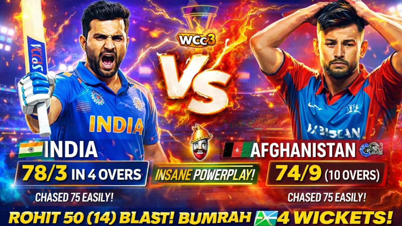 India takes on Afghanistan in Match 2 of the World Cup 2023 in WCC3 gameplay! 🏏🔥