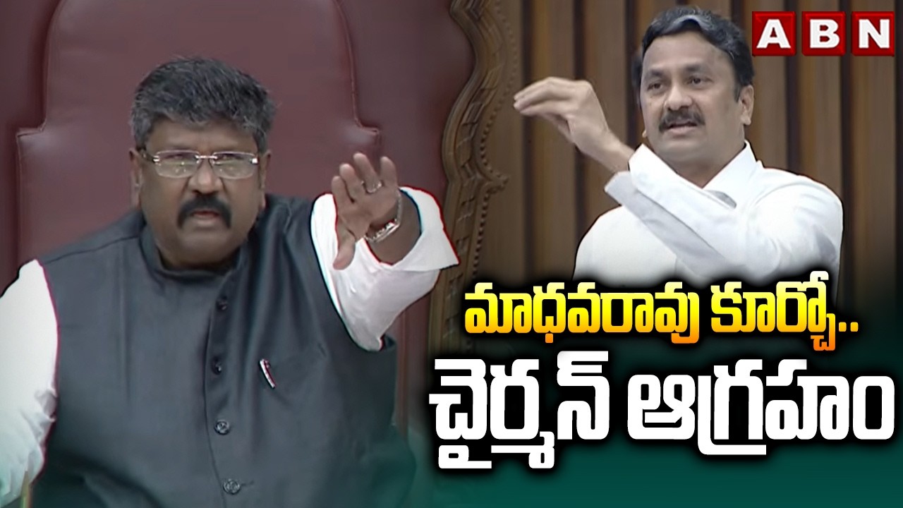 మాధవరావు కూర్చో..చైర్మన్ ఆగ్రహం | Chairman Fires On YCP MLC Madhavarao | ABN Telugu