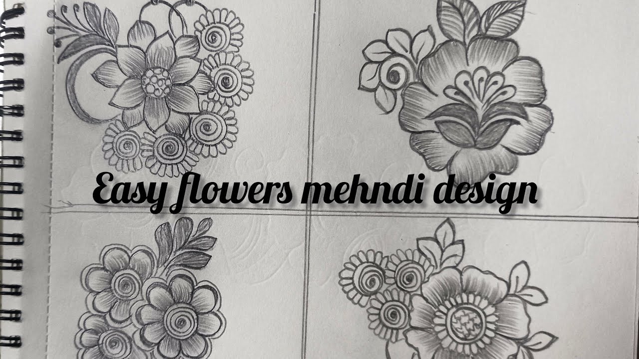 Easy simple flowers mehndi design || how to draw beautiful mehndi design 