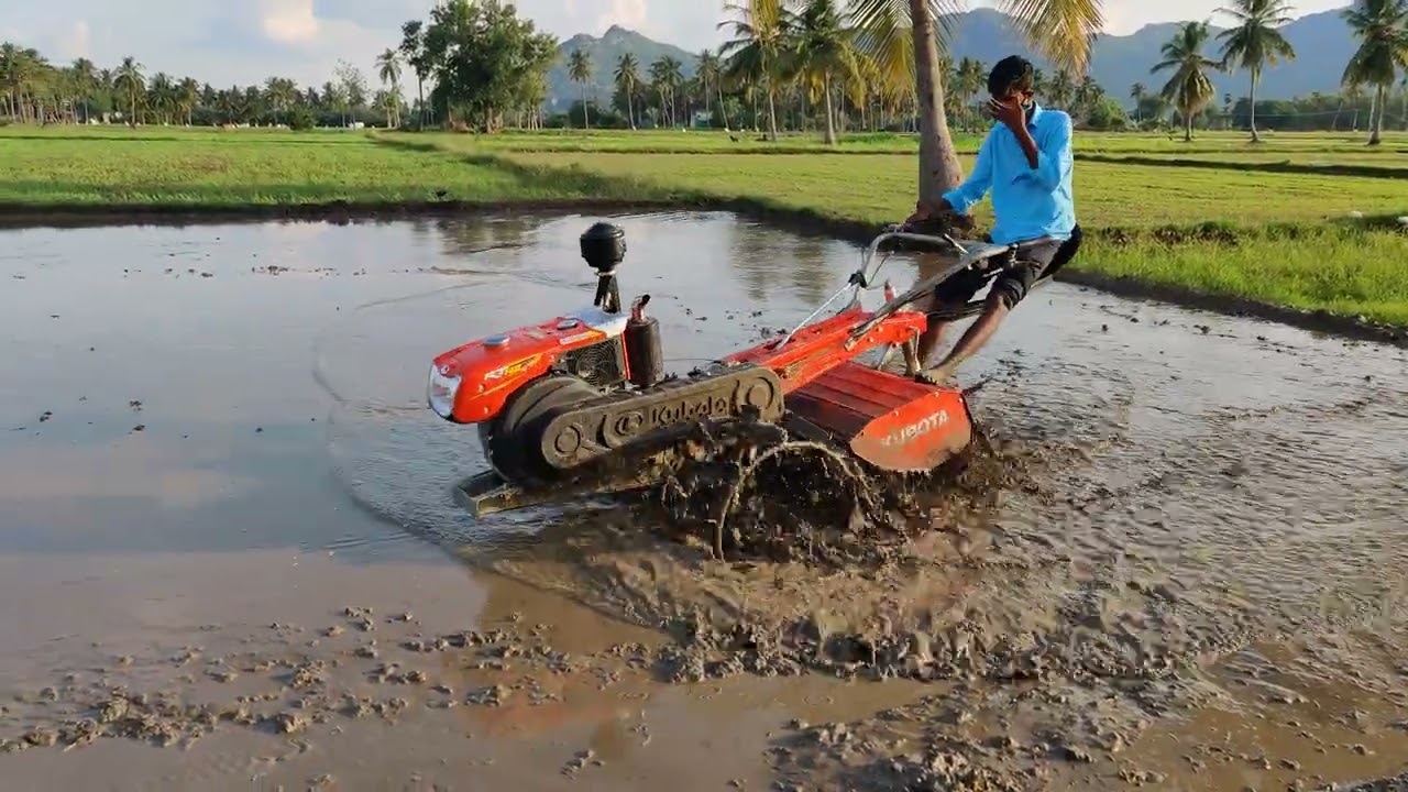 KUBOTA PEM 140DI POWER TILLER PUDDLING PERPOSE WITH FULL CAGE WHEEL IN KUBOTA BOOMI AGRO NEEDS