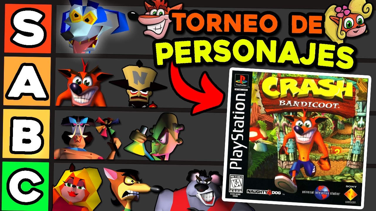 Clasifiqu&eacute; TODOS los PERSONAJES de Crash 1 | TORNEO DE PERSONAJES