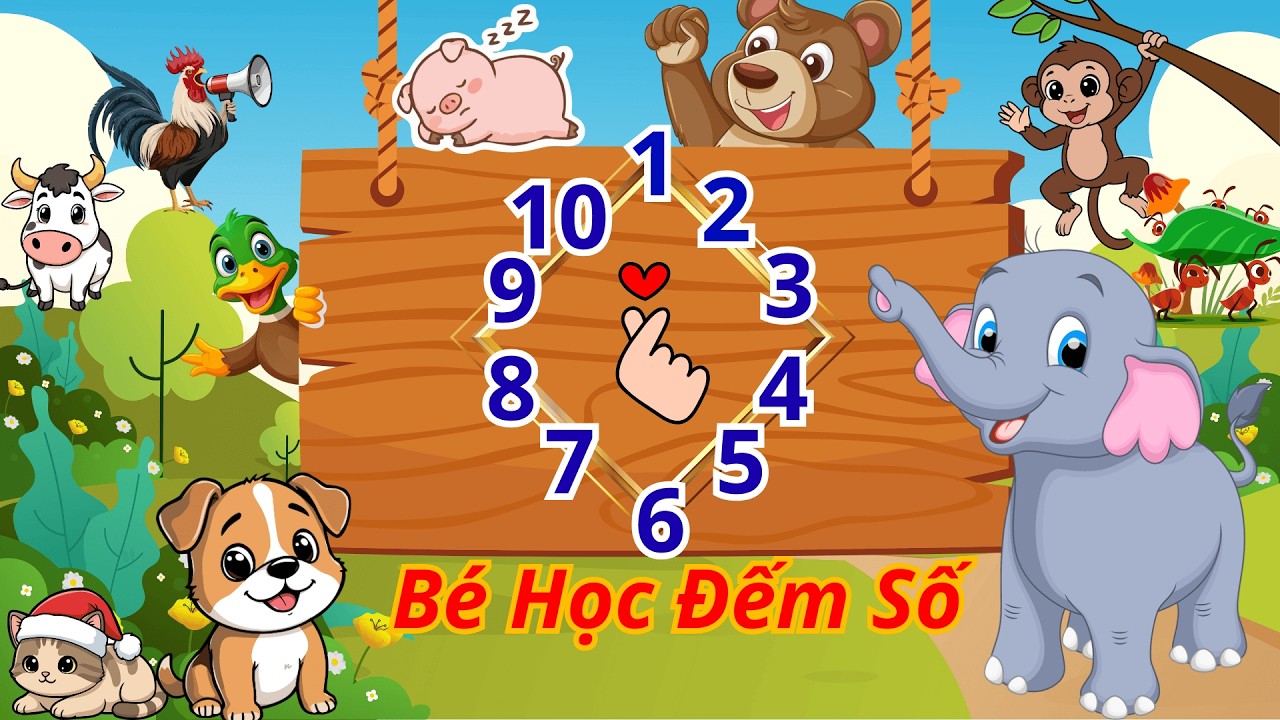 Bé Học Đếm Số 1–10 Qua Con Vật 🐶🐱 | Học Đếm Vui Nhộn Cho Trẻ Mầm Non
