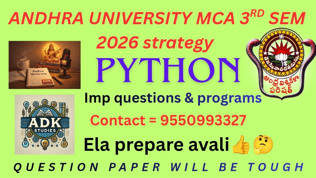 Python 3rd sem MCA imp questions & programs one of the tough paper 
