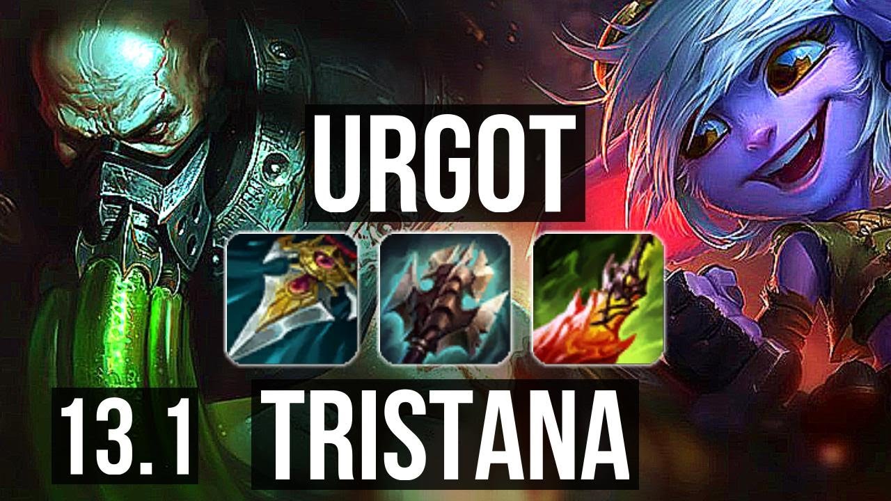 URGOT vs TRISTANA (TOP) | 9 solo kills, 13/2/7, Legendary, Rank 8 Urgot | KR Master | 13.1