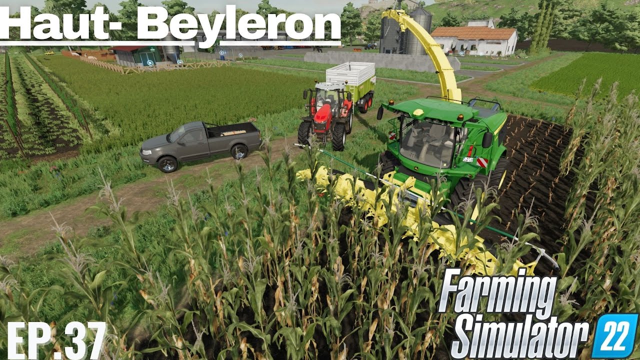 Our first corn harvest John Deere 9700i  | Haut - Beyleron  | farming simulator  22