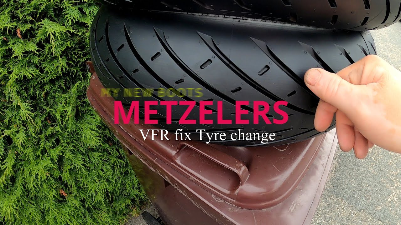 Honda VFR800fi Tyre change to Metzler 01