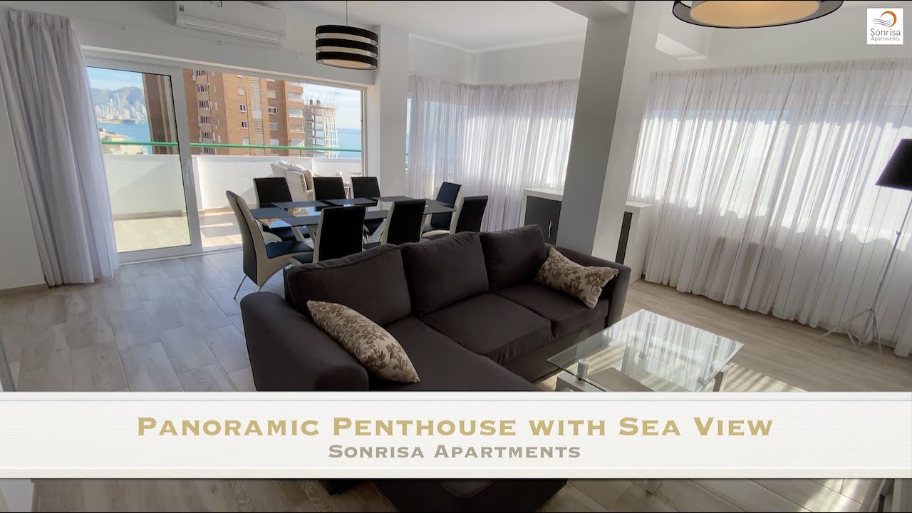 Panoramic Penthouse with Sea View in Sonrisa Apartments, Benidorm, Spain