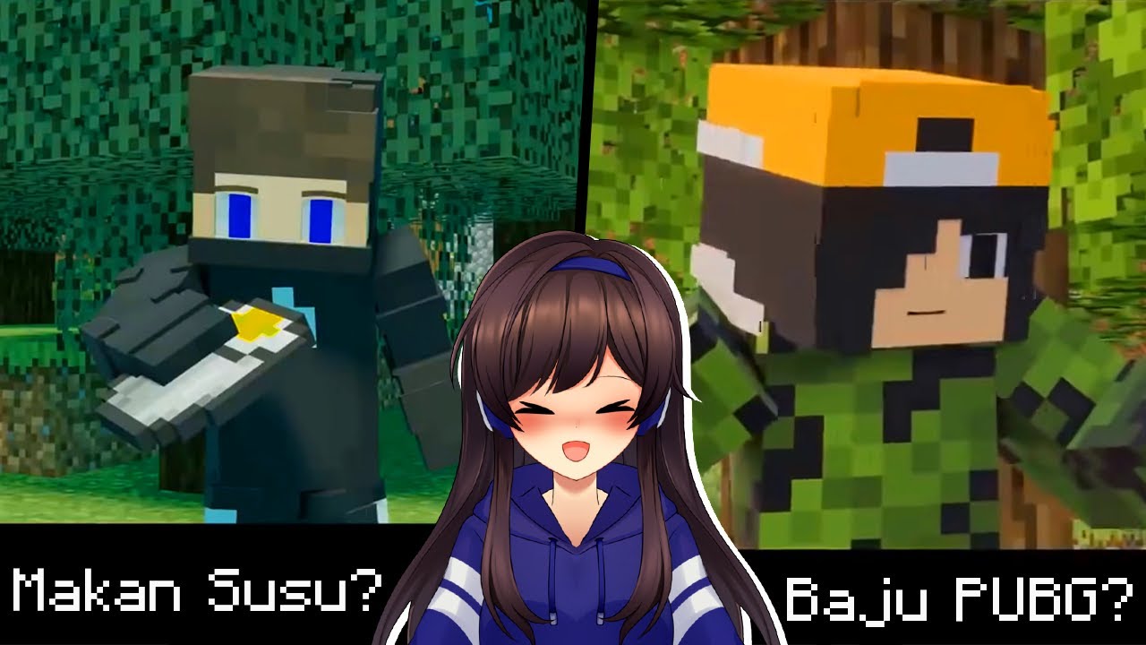 LENZI MEW REACTION ANIMASI MOMENT KOCAK ABSURB PARA YOUTUBER MINECRAFT INDONESIA ASLI AUTO NGAKAK!