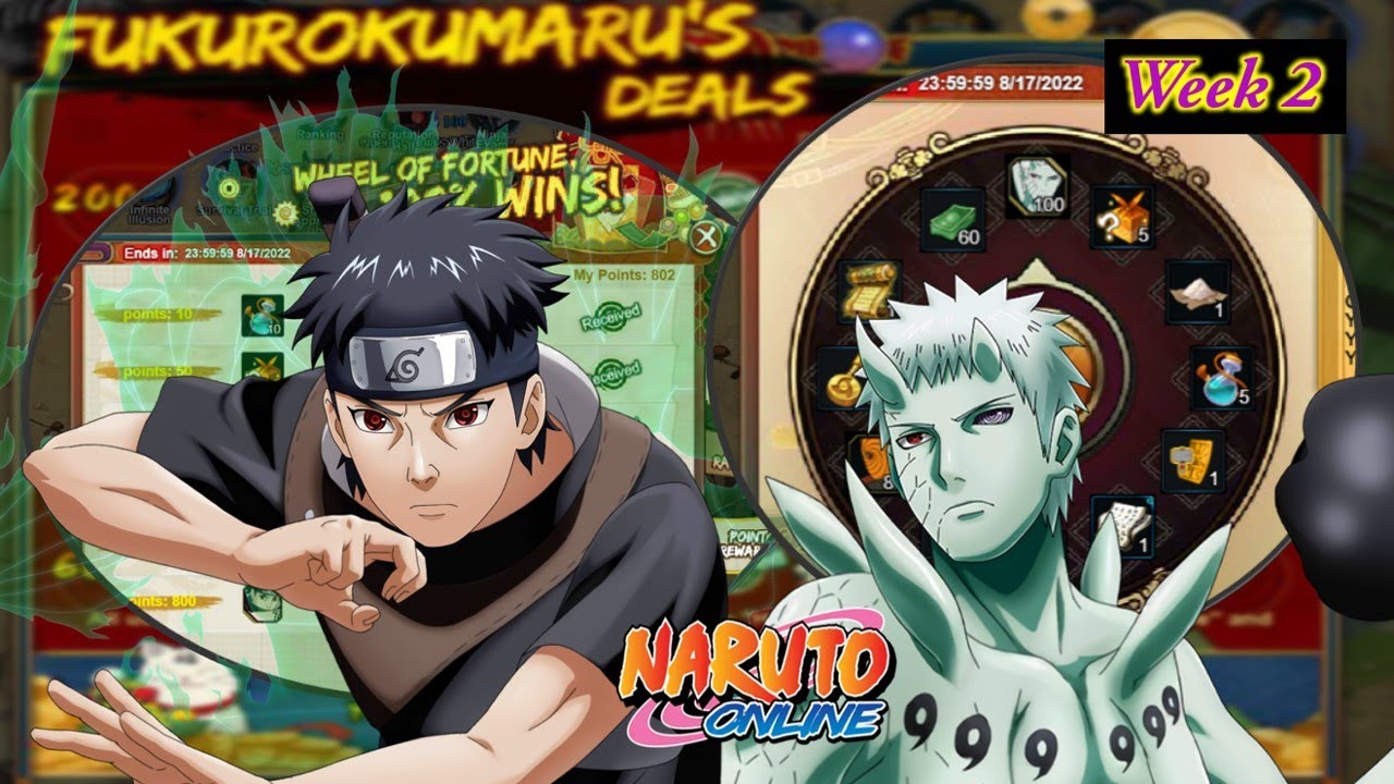 60K Fuku Wk 2 - 10T Obito & Sus Shisui in Wheel of Fortune! || Naruto Online