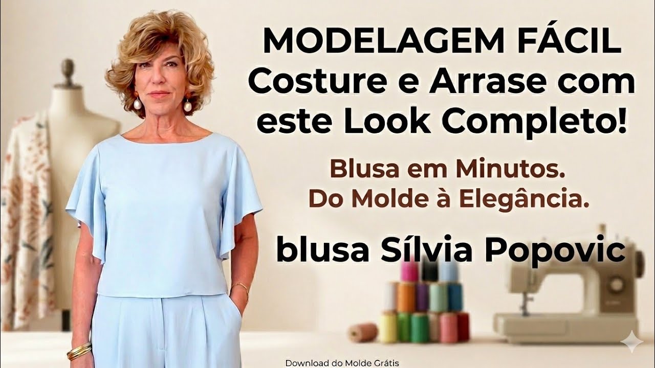 DIY Como fazer Blusa Silvia Poppovic_Costura fácil Passo a Passo para iniciante Gisleide Novelo