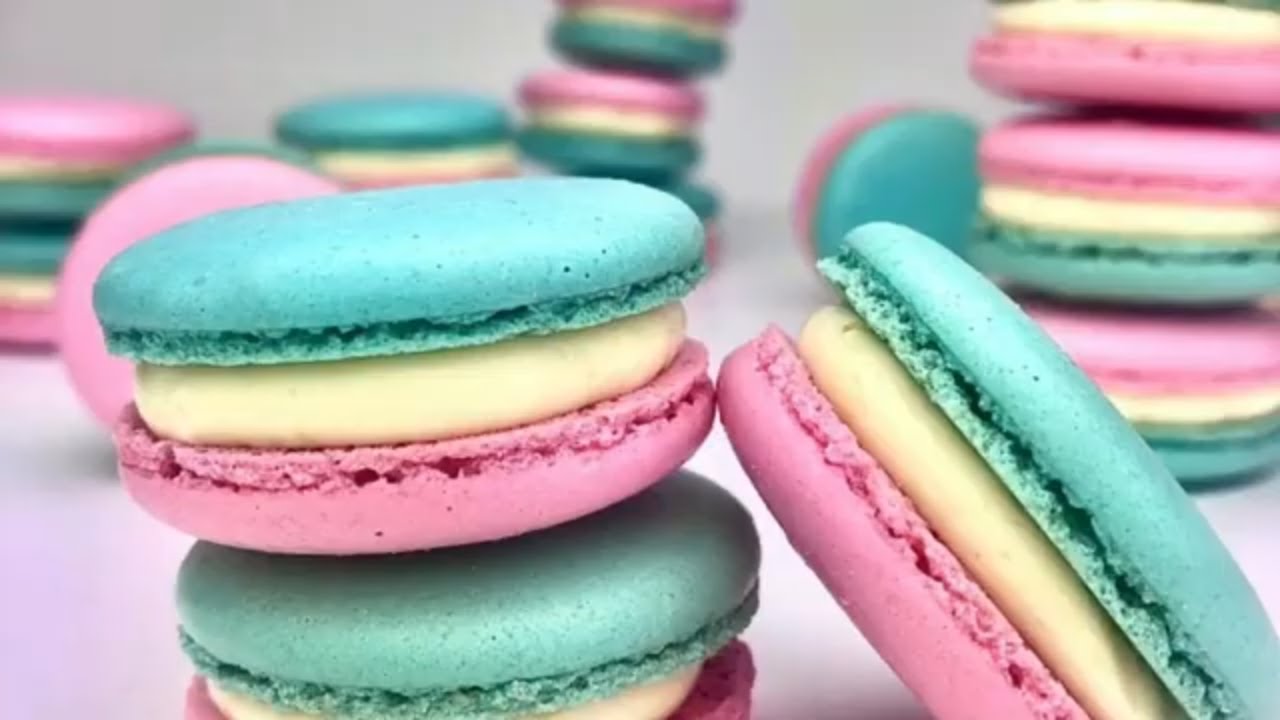 How To Make French Macarons at Home | Easy Egg Yolk Buttercream | Secret Gender Reveal Macarons