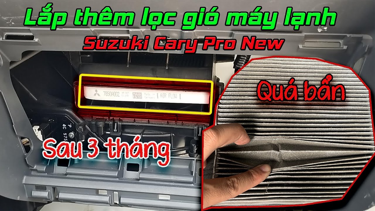 Lắp Thêm Lọc Gió Máy Lạnh Cho Suzuki Carry Pro New || HHĐ