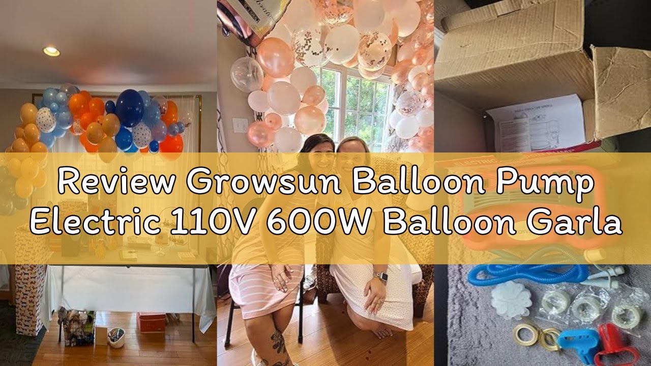 Review Growsun Balloon Pump Electric 110V 600W Balloon Garland Arch Kit Air Blower Inflator for Part