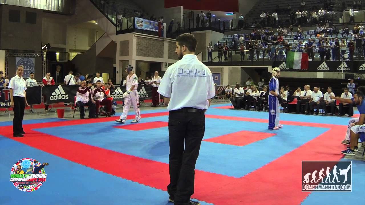 Zoltan Balint HUN v Nicola Albanese ITA Junior WAKO World Championships 2014