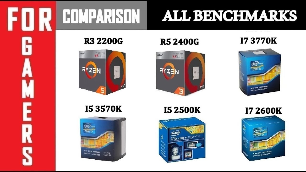 R3 2200G vs I5 3570K vs I7 3770K vs R5 2400G vs I7 2600K vs I5 2500K | Comparison |