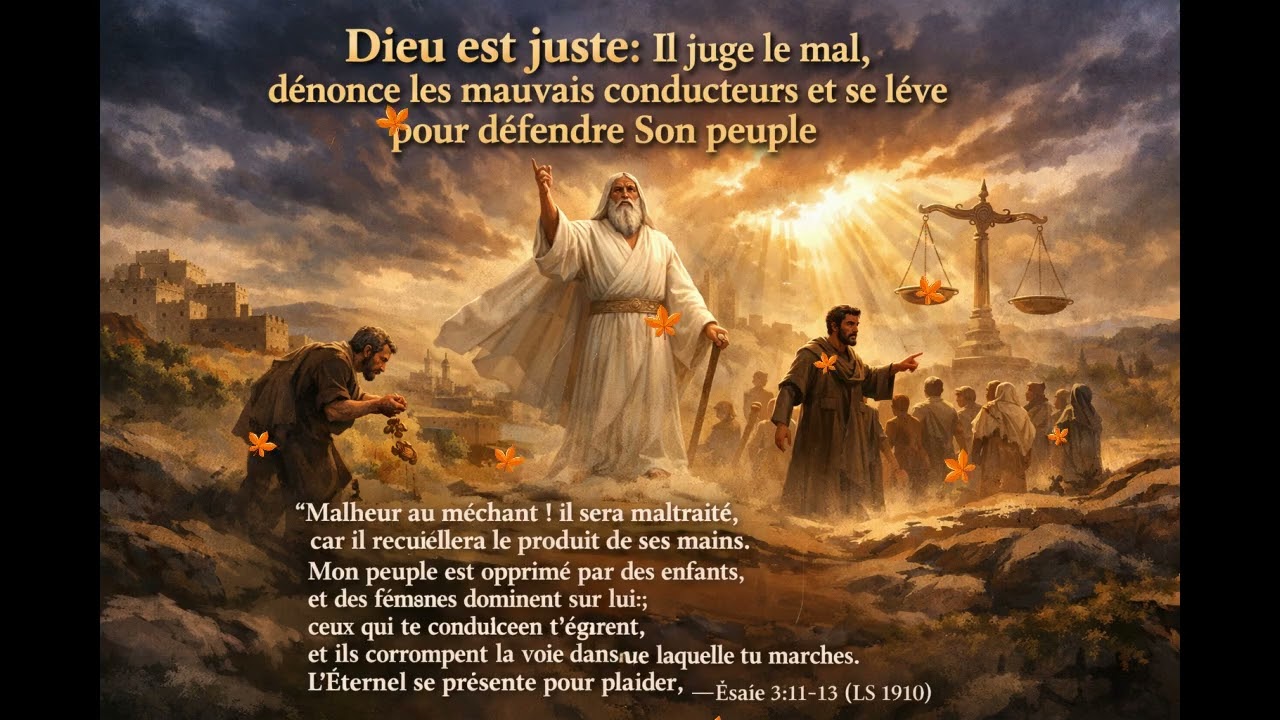 Meditation du jour [26/01/2026]. Theme: Dieu est juste : Il juge le mal, dénonce les mauvais ...