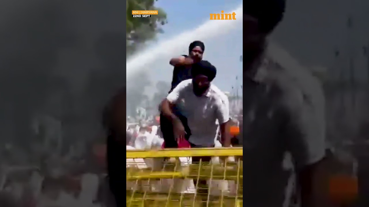 Watch: #Farmers Clash With Police in #Haryana Over #paddy Procurement Demand | #Shorts