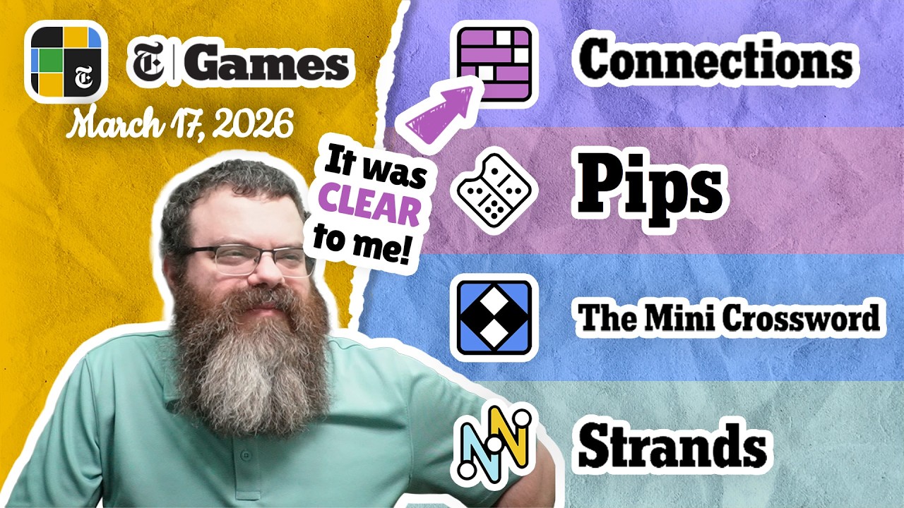 NYT Connections, Pips, Mini Crossword, and Strands | March 17, 2026