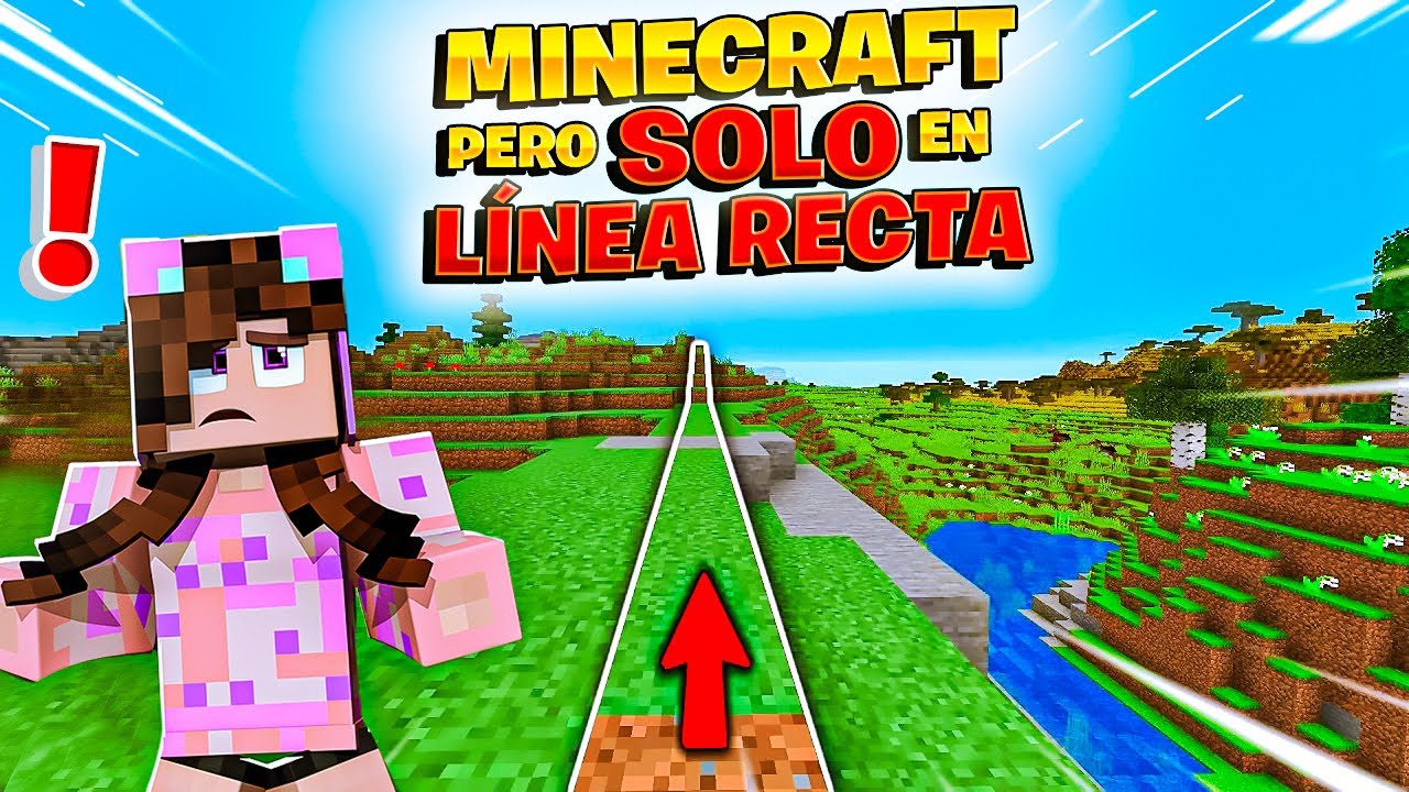 MINECRAFT pero SOLO PUEDO ANDAR en LINEA RECTA 😱 Sandra Cires Play