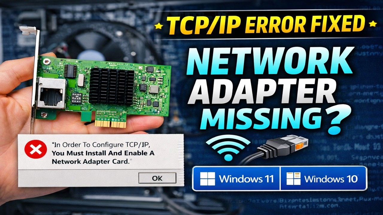 (Решено) Чтобы настроить TCP/IP, необходимо установить и включить сетевую карту.