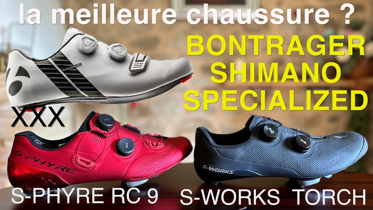 la meilleure chaussure pour vélo de course ? Bontrager XXX - SHIMANO S-Phyre - SPECIALIZED S-Works