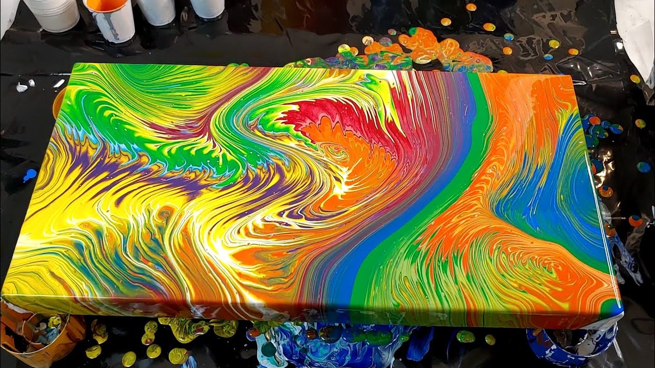 Straight Pour | Wandering Pour & NEW RECIPE | Rainbow Colors Pour